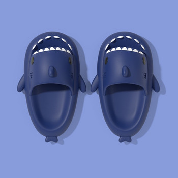 Летни чехли тип акула Вътрешни външни чехли Пързалки Дебела подметка Противоплъзгащи се Едноцветни Готини Забавни чехли Дамски мъжки обувки Нови
