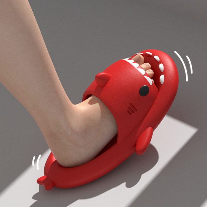 Nyári cápapapucsok beltéri kültéri papucsok csúszdák vastag talpú csúszásgátló egyszínű hűvös vicces papucsok női férfi cipők új