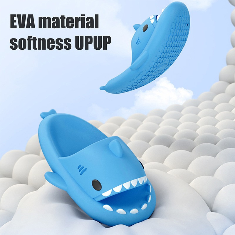 Nyári cápapapucsok beltéri kültéri papucsok csúszdák vastag talpú csúszásgátló egyszínű hűvös vicces papucsok női férfi cipők új