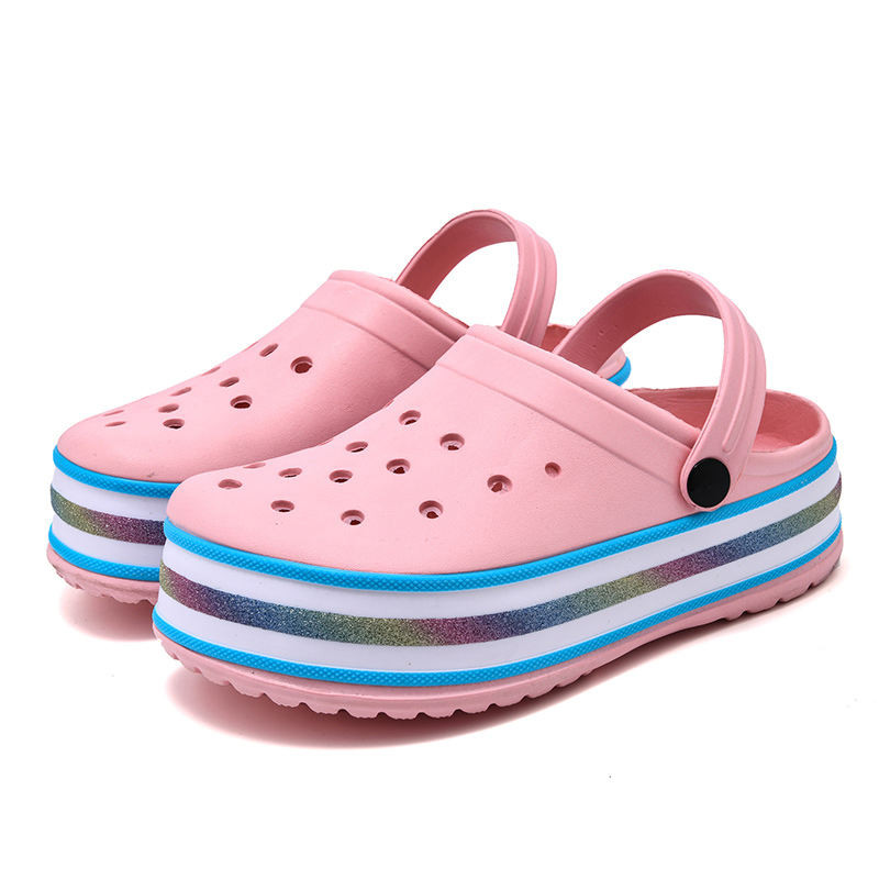 Benboy Új divat lány tavaszi szandál csillogó fényes női magassarkú EVA külső talp Férfi női papucs