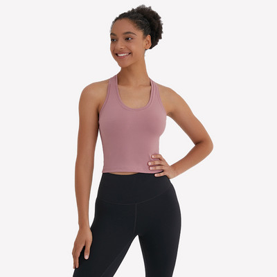 SHINBENE Flexible Racerback Sport Fitness Crop Felsők Női Puha Nylon Running Yoga Gym Mellény Sima kocogó edzőcipők