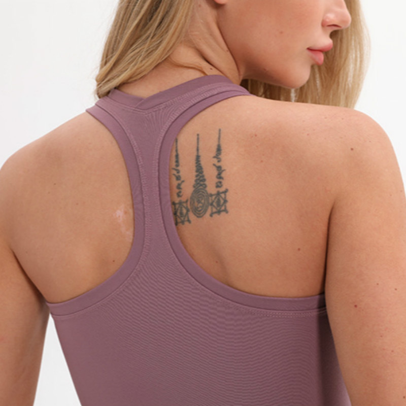 SHINBENE Flexible Racerback Sport Fitness Crop Felsők Női Puha Nylon Running Yoga Gym Mellény Sima kocogó edzőcipők