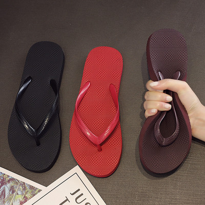 2022 Summer Flip Flops Anti-slip Slipper Casual Shoes Slippers Solid Beach Home Shoes Women Simple Comfortable Beach Shoe