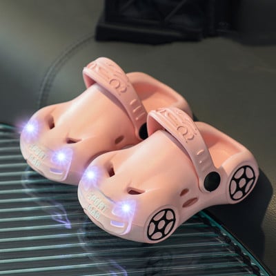 Suvised Laste EVA sandaalid Lastele Sussid Beebipoisid Tüdrukud Pehme Tald Libisemisvastane Hole Rannakingad Armsad Multifilmid Auto Helendavad Tuled