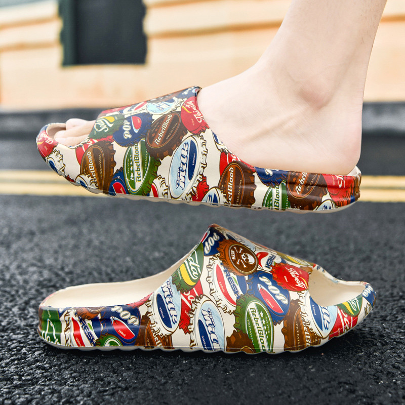 Kuum müük paksu põhjaga Vannituba Meeste Kodusussid Sussid Pehmed Toasussid Suvised plätud rannasussid