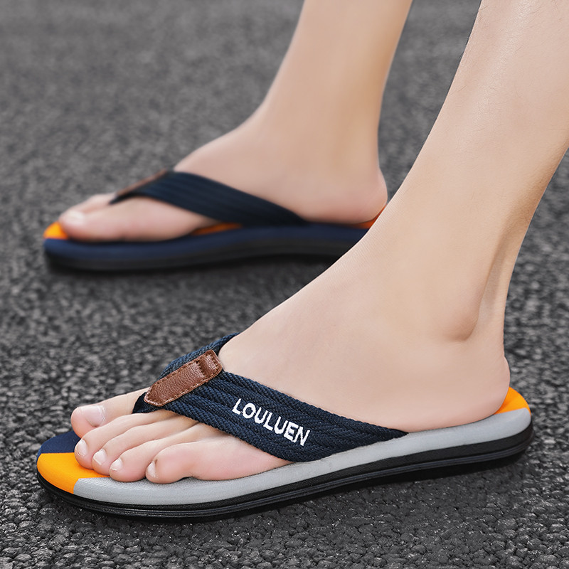 Vasaras Vīriešu Flip Flop Vīriešu Pludmales Čības Plakanas Vīriešu Ikdienas Ikdienas Apavi Peldēšana Ūdens Baseins Saspiežot Toe Sandalias Hombre