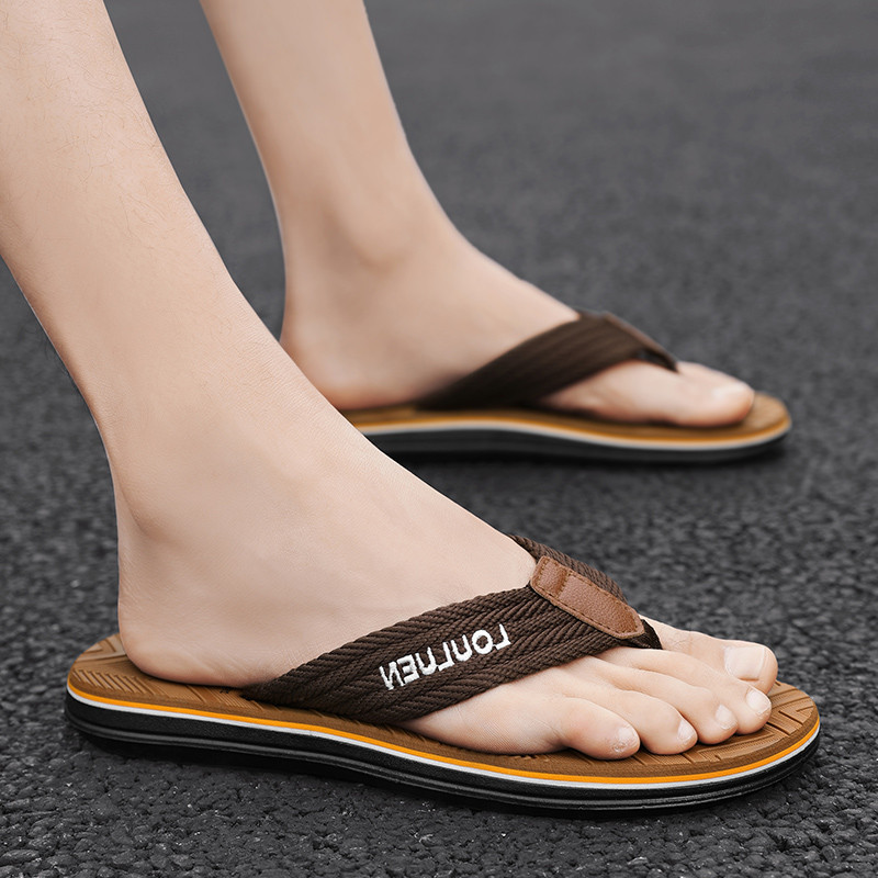 Vasaras Vīriešu Flip Flop Vīriešu Pludmales Čības Plakanas Vīriešu Ikdienas Ikdienas Apavi Peldēšana Ūdens Baseins Saspiežot Toe Sandalias Hombre