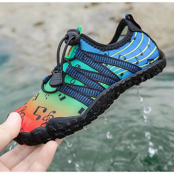 Дишащи детски обувки за газене Момчета Момичета Бързосъхнещи морски обувки за водни спортове Неплъзгащи се боси плажни маратонки за басейн