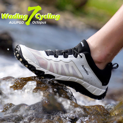 Originalūs Auupgo 2021 Unisex dviračių važinėjimo batai itin lengvi tinkliniai kvėpuojantys žygio sportbačiai Quick Dry River Sea Water sportbačiai