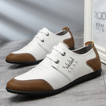 Нови мъжки обувки за голф Кожени удобни ежедневни маратонки за голф Спортни обувки без шипове Мъжки маратонки за ходене