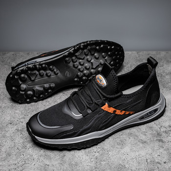 Ανδρικά παπούτσια γκολφ με μαύρο πλέγμα Νέα τάση Πολυτελή νεανικά αθλητικά παπούτσια για γκολφ Υπαίθρια αθλητικά παπούτσια καλής ποιότητας Παπούτσια για περπάτημα γκολφ