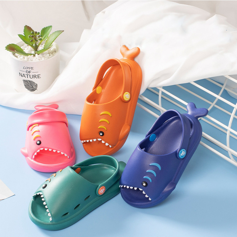 Летни сабо Cool Shark Плажни сандали Бебешки деца Крок обувки Детска градина Момчета Момичета Меки вътрешни външни чехли за малки деца