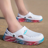 Férfi női vastag talpú strandpapucsok kerti klumpák könnyű divat pár üreges cipők 36-45 méret