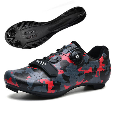Vīriešu SPD ātrgaitas velosipēdu sporta apavi Pašbloķējošie šosejas motorollera apavi Vieglie MTB kalnu apavi bezceļa riteņbraukšanai