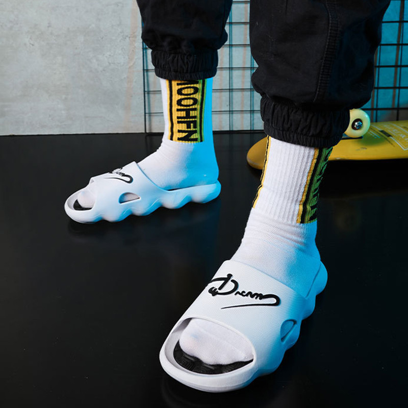 Чехли с дебела платформа Летни плажни сандали с плъзгащи се меки подметки Eva Развлечение Мъжки дамски обувки за баня на открито Противоплъзгащи се обувки