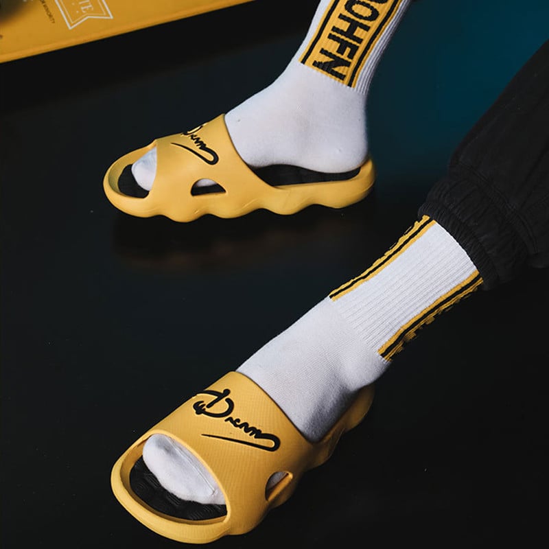 Чехли с дебела платформа Летни плажни сандали с плъзгащи се меки подметки Eva Развлечение Мъжки дамски обувки за баня на открито Противоплъзгащи се обувки