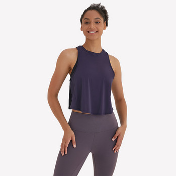 SHINBENE PLEATS Yoga фитнес потници с висока яка, жилетка, дамски свободни, бързосъхнещи тренировъчни атлетични ризи без ръкави