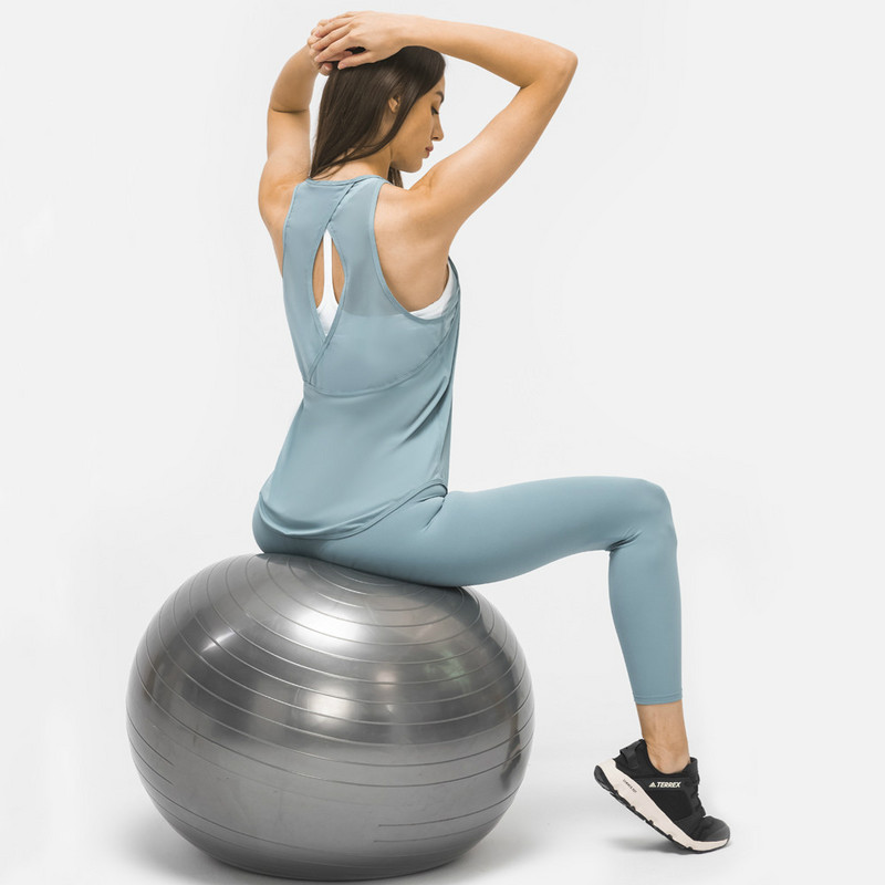 SHINBENE BACK OPEN Higi imav Sport Fitness Treeningpakitopid Naiste kerge treeningsaali spordivest võrkpaneeliga