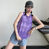 Nyári hálós ujjatlan sportfelső Női bő, légáteresztő gyorsan száradó ruhák Futóblúz Fitness póló Jóga ruhák