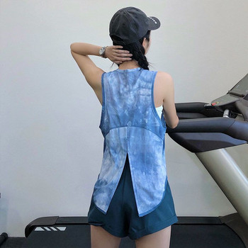 Летен мрежест спортен топ без ръкави Дамски свободни дишащи бързосъхнещи дрехи Блуза за бягане Фитнес тениска Дрехи за йога
