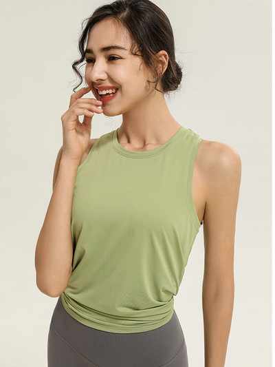 Moteriška sportinė liemenė be rankovių sportinė liemenė su šakute gražia nugara Greitai džiūstanti bėgimo fitneso viršūnė jogos marškinėliai Palaidinė vasara