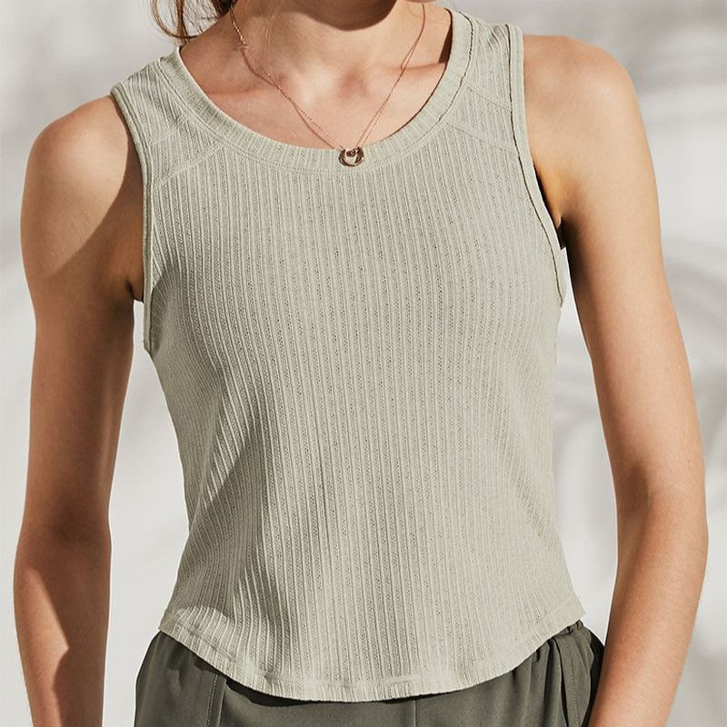 Sieviešu fitnesa veste vasaras apaļa kakla d apakšmala Ātri žūstošs elpojošs bez piedurknēm sporta apģērbs novājēšanai skriešanas jogas sporta zālē