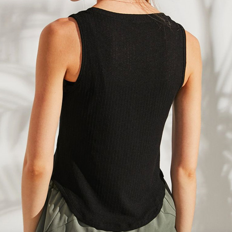 Sieviešu fitnesa veste vasaras apaļa kakla d apakšmala Ātri žūstošs elpojošs bez piedurknēm sporta apģērbs novājēšanai skriešanas jogas sporta zālē