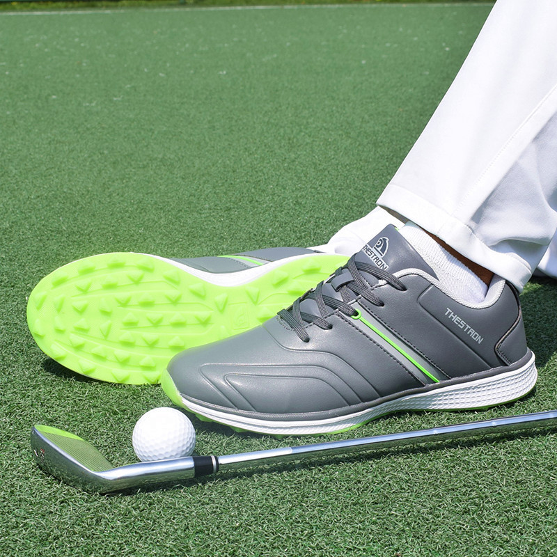 Eredeti golfcipők vízálló bőr sportcipők nagy méretű 47 férfi golf edzőcipők fű sétacipők szegecsek edzés