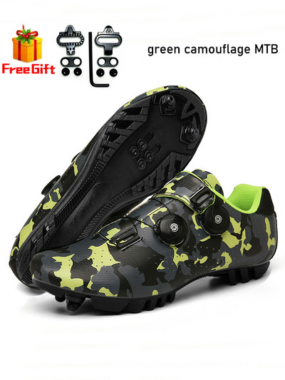 riteņbraukšanas apavi mtb spd cleat Pašbloķējošas kalnu velosipēdu kedas Vīriešu šosejas riteņbraukšanas apavi Velosipēdu apavi Elpojošs flatb 2022