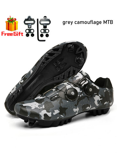 riteņbraukšanas apavi mtb spd cleat Pašbloķējošas kalnu velosipēdu kedas Vīriešu šosejas riteņbraukšanas apavi Velosipēdu apavi Elpojošs flatb 2022