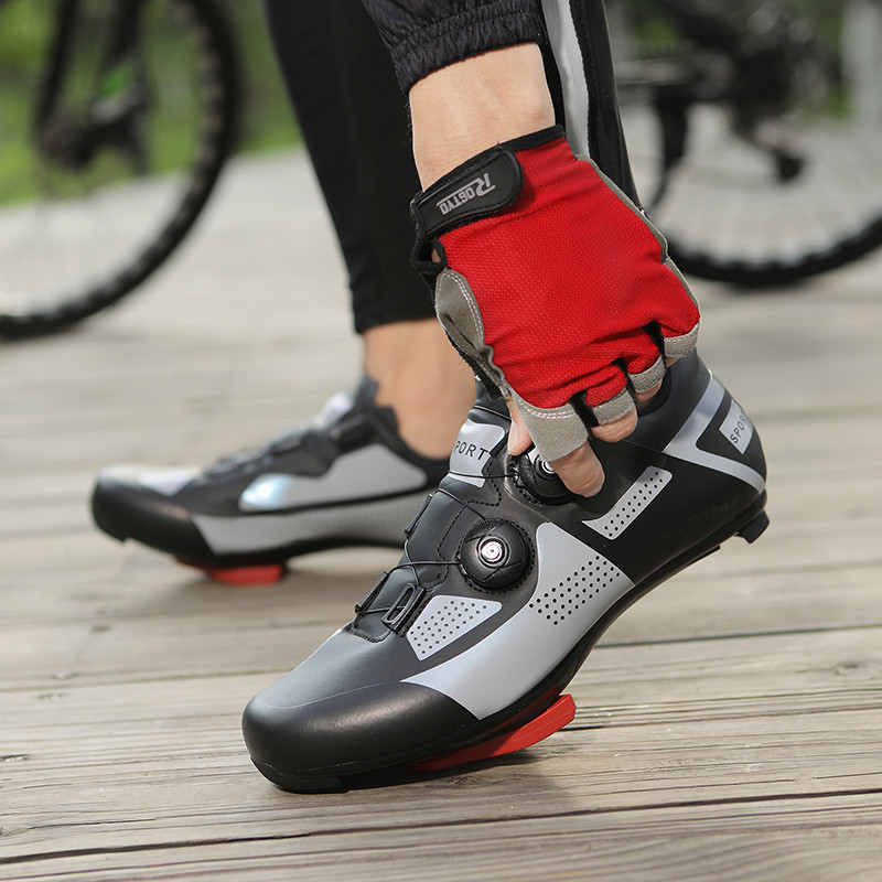 Riteņbraukšanas čības Vīriešu MTB apavi kalnu šosejas velosipēdu apavi iesācējiem Apvidus velokurpes Ātruma sacīkšu čības Velosipēdu fitnesa apavi