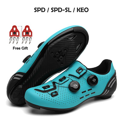 2023-as kerékpáros tornacipő Mtb kapcsokkal Férfi Carbon Sport Gyorsasági Bicikli Cipők Női Hegyi Verseny Lapos SPD Országúti Kerékpáros Lábbeli