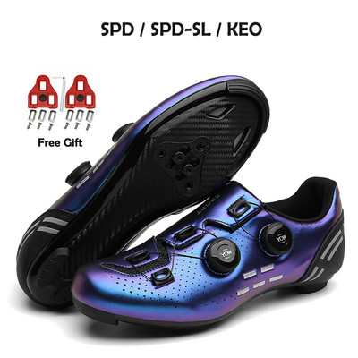 2023-as kerékpáros tornacipő Mtb kapcsokkal Férfi Carbon Sport Gyorsasági Bicikli Cipők Női Hegyi Verseny Lapos SPD Országúti Kerékpáros Lábbeli