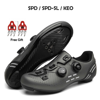 2023-as kerékpáros tornacipő Mtb kapcsokkal Férfi Carbon Sport Gyorsasági Bicikli Cipők Női Hegyi Verseny Lapos SPD Országúti Kerékpáros Lábbeli