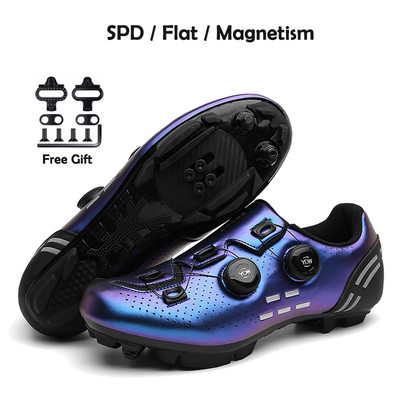 2023-as kerékpáros tornacipő Mtb kapcsokkal Férfi Carbon Sport Gyorsasági Bicikli Cipők Női Hegyi Verseny Lapos SPD Országúti Kerékpáros Lábbeli