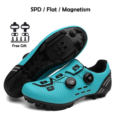 2023-as kerékpáros tornacipő Mtb kapcsokkal Férfi Carbon Sport Gyorsasági Bicikli Cipők Női Hegyi Verseny Lapos SPD Országúti Kerékpáros Lábbeli