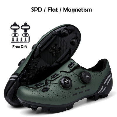 2023-as kerékpáros tornacipő Mtb kapcsokkal Férfi Carbon Sport Gyorsasági Bicikli Cipők Női Hegyi Verseny Lapos SPD Országúti Kerékpáros Lábbeli