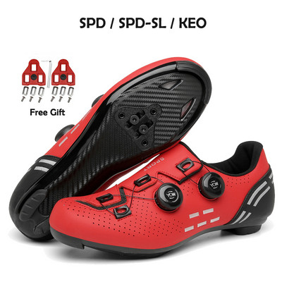 2023-as kerékpáros tornacipő Mtb kapcsokkal Férfi Carbon Sport Gyorsasági Bicikli Cipők Női Hegyi Verseny Lapos SPD Országúti Kerékpáros Lábbeli