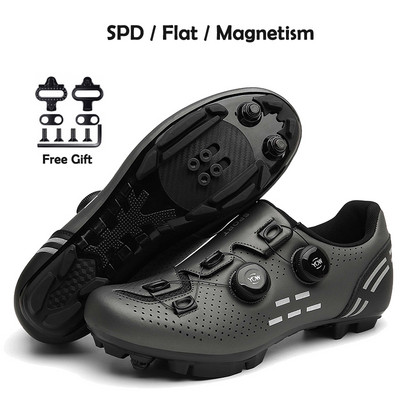 2023-as kerékpáros tornacipő Mtb kapcsokkal Férfi Carbon Sport Gyorsasági Bicikli Cipők Női Hegyi Verseny Lapos SPD Országúti Kerékpáros Lábbeli