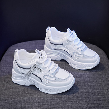 2022 нови маркови обувки на танкетка Модни дизайнерски бели маратонки Дамски кожени тенис с дебела подметка Спортни обувки дамски Zapatillas Mujer