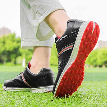 Водоустойчиви обувки за голф Мъжки професионални маратонки за голф Кожени спортни обувки за голф без шипове за мъже Маратонки за голф Трева за фитнес Ходене
