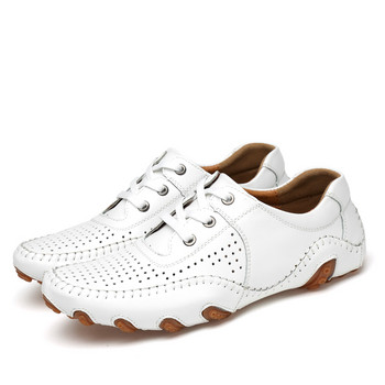 Δερμάτινα ανδρικά παπούτσια γκολφ Κλασικό στυλ Αθλητικά αθλητικά παπούτσια εξωτερικού χώρου γκολφ Plus Size 38-47 Ανδρικά παπούτσια γκολφ Δερμάτινα παπούτσια Μαύρα Λευκά