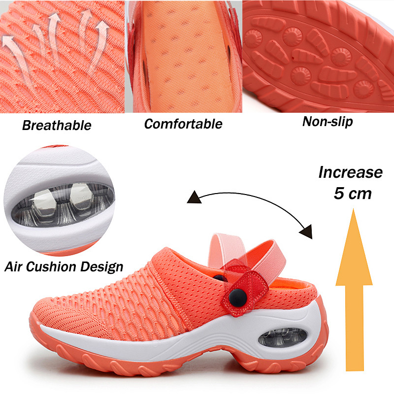 Sieviešu tenisa apavi gaisa spilvens 5 cm augumu palielinoši sieviešu kedas elpojošs sieta sieviešu skriešanas apavi āra kājām