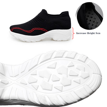 Tenis Feminino Γυναικεία παπούτσια τένις Μωβ γυναικεία παπούτσια με αύξηση ύψους 5 cm Ourdoor platform Sneakers Ελαφρύ παπούτσι με χοντρή σόλα
