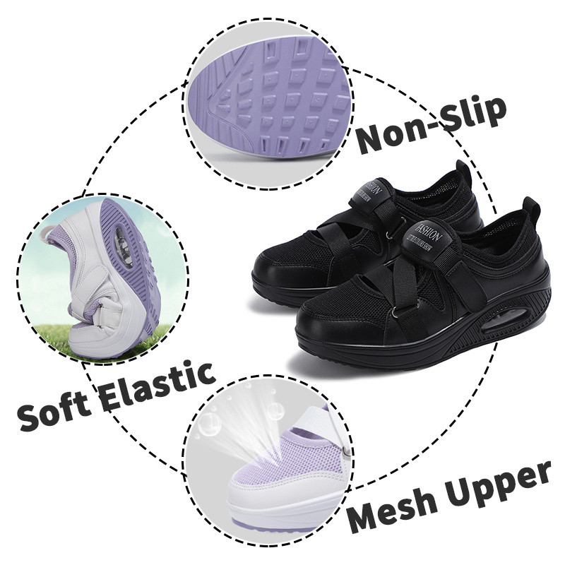 Divatos női teniszcipők horoghurok légáteresztő légpárna alkalmi cipők női magasság növelő lábbelik kültéri sétacipők