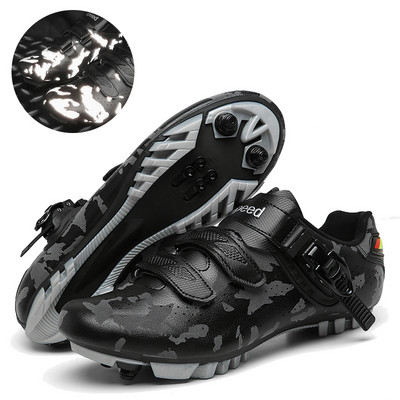 MTB Kerékpáros Cipők Férfi Luminous Road Dirt Bike Cipők Fekete Mountain Speed Bike Sneakers Ultralight Racing Bicikli Cipők Férfi