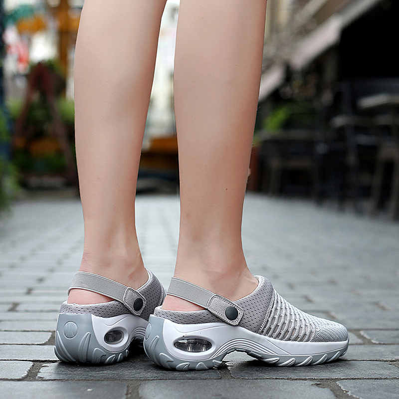 ALIUPS Női Tenisz Cipők Légáteresztő hálós 5cm Magasságnövelő Felcsúsztatható Légpárna Papucs Outdoor Walking Kocogó Cipők