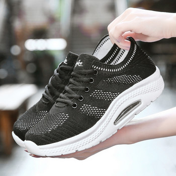 Ежедневни маратонки Удобни дамски обувки за тенис Дишащи тренировъчни обувки Въздушна възглавница Дамски обувки за спорт на открито Платформа