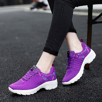 Маркови маратонки Tenis Feminino Flying Weave Дамски спортни обувки Модни обувки с дебела подметка Дамски обувки за тенис Purple Zapatos De Mujer