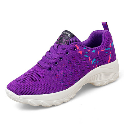 Tenis Feminino Zīmola kedas Lidojošas pinuma Sieviešu sporta apavi Modes Biezas zoles apavi Sieviešu tenisa apavi Purpursarkani Zapatos De Mujer